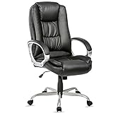 Merax PP035047  Ergonomic PU Leather High Back Office Chair, Black