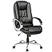 Merax PP035047 Ergonomic PU Leather High Back Office Chair, Black