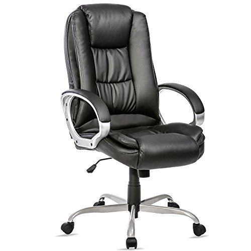 Merax Ergonomic PU Leather High Back Office Chair, Black