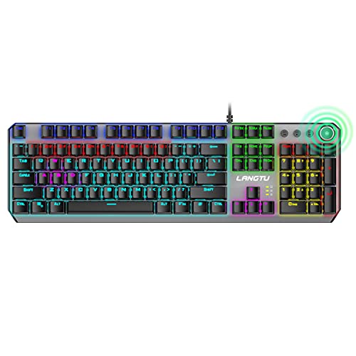 LANGTU Mechanical PC Gaming Keyboard, Light up Keyboard with Red Swicth
