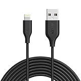 Anker Powerline Lightning (10ft) Apple MFi Certified Lightning Cable/Charger Cord, for iPhone X / 8/8 Plus / 7/7 Plus / 6 / 6s Plus / 5 / 5s, iPad Mini 4/3 / 2, iPad Pro Air 2(Black)