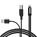 MIDI Cable, RVOKOMS USB 2.0 Type B, OTG to MIDI and Charging Cable Compatible iOS Devices, 3.3ft to Midi Keyboard, Midi Controller, Electronic Music Instruments, Recording Audio Interface, Black