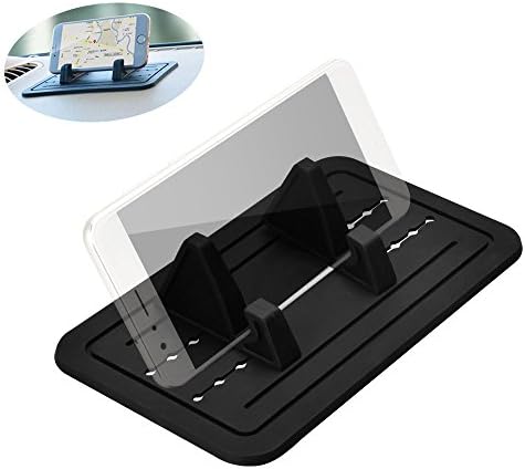 Car Silicone Pad Dash Mat DIY Adjustable Width Cell Phone Holder Cradle Dock Universal Mounts Anti-Slip Sticky Stand for GPS or Samsung Galaxy / Android / iPhone 7 / 7 Plus / 6S or Glasses (Big Size)
