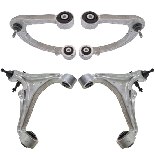 TRQ Front Upper and Lower Control Arm with Ball Joint Set 4 Piece Compatible with 2008-2014 Cadillac CTS 2004-2009 SRX 2005-2011 STS Image