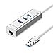 LENTION 3-Port USB 3.0 Hub with Ethernet Network LAN Adapter Compatible MacBook Air/Pro (Previous Generation), iMac, Surface, Chromebook and Other Devices with USB Type A Port (Silver)