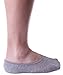 Stomper Joe No Show Socks For Men 3pk Quality Cotton Lge Heel Grip Non Slip,Grey,Small