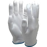 PRO-SAFE 12 Pairs Seamless Knit White Nylon Inspection Gloves: Washable and Reusable