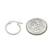 Silver Hoop Earrings .925 Sterling 15mm High Polished Round Thin Click-Top Small Hoop Earring for Men