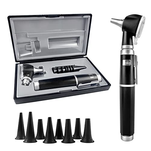 SCIAN NEW Otoskop mit Licht, Professionelles Diagnosegerät mit Glasfaser Beleuchtung, 3 fache Vergrößerung, 4 Spekulum Spitzen, medizinisches Ohr-Werkzeug für K