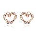 Rose-gold Double Love Heart Earring Stud for Gift