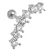 SET OF TWO-18g Dazzling Clear Jeweled Cartilage Earrings 18g Steel Barbell -Helix Cartilage-18 gauge Earring