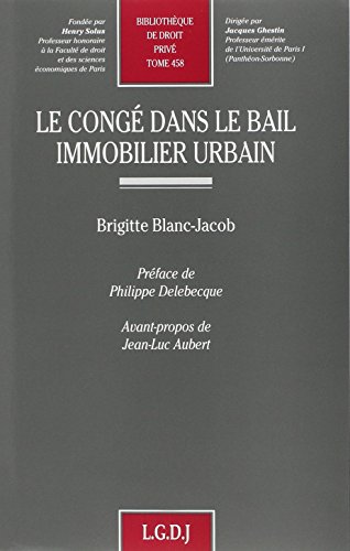 Le  congé dans le bail immobilier urbain