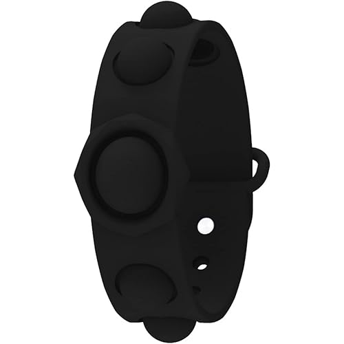 Nothers Stress Relief Wristband Pop Fidget Toys, Portable Wearable Fidget Toys, Silicone Bracelet Toys for Adult (Black1)