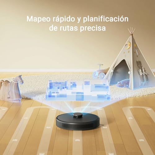 DREAME D9 MAX Gen 2 Aspiradora Robot Que trapea, 6,000 Pa de succión, Cepillo removible, Mapa multipisos, 285 min batería, Evita obstáculos y Cuenta con navegación 360° LDS