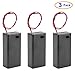uxcell® 3pcs Two Wire Leads ON/OFF Switch Black 9V Battery Holder Case w Cover