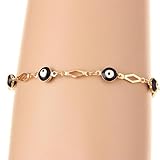 soyagift gold filled with black evil eye style chain anklet lovers gift