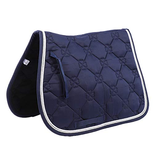 Zerodis Horse Saddle Pad, Cotton Soft Breathable Horse Double Rope PP Webbing Handle Belly Strap for Dressage Jumping Riding Training Eventing Showing(Navy Blue)