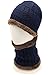 JOYEBUY 2 PCS Kids Boys Girls Hat and Scarf Set Warm Snow Knit Beanie Slouchy Skull Cap and Circle Scarf (Navy Blue)