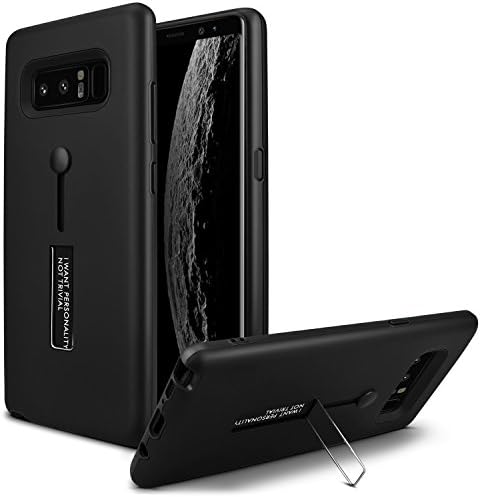 Samsung Galaxy Note 8 Case, MOMOTECH Premium 3 in 1 Slim Fit Galaxy Note 8 Case Finger Strap Holder Grip with Kickstand Support Wireless Chraging Shockproof Case for Samsung Galaxy Note 8 - Black