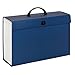 Smead Portable Expanding File Box, 19 Pockets, Blank Tabs, Printed Labels, Latch Closure, Legal Size, Blue (70806)