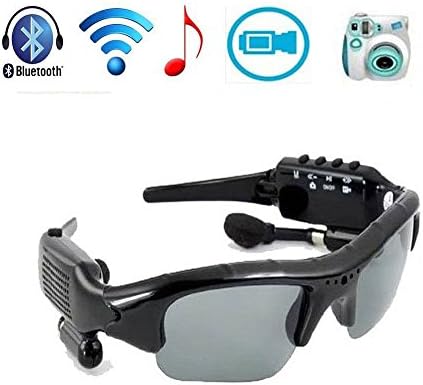 BRAND 5 in 1 Bluetooth Sunglasses Sport Glasses Camera + Video + Mp3 + 8GB of Memory + Bluetooth Sunglass 1.3mage Recording Speed 30fps Black (With 8GB Card)