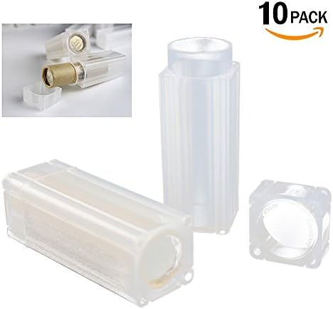 PCCB Coin Storage Tubes Square Clear Plastic Coin Holder 10pcs