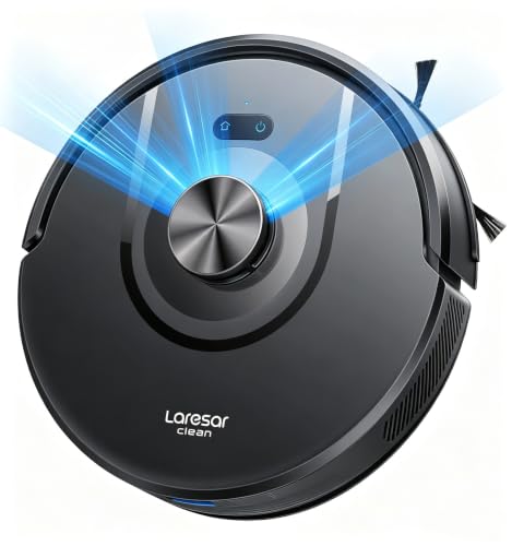 Laresar Clean Robot Vacuum Cleaner, 10000Pa Robot Vacuum Cleaner, LiDAR Navigation, 200 Min Autonomy, Alexa/APP/WiFi Control, Ideal for Pet Hair, Carpets and Hard Floors