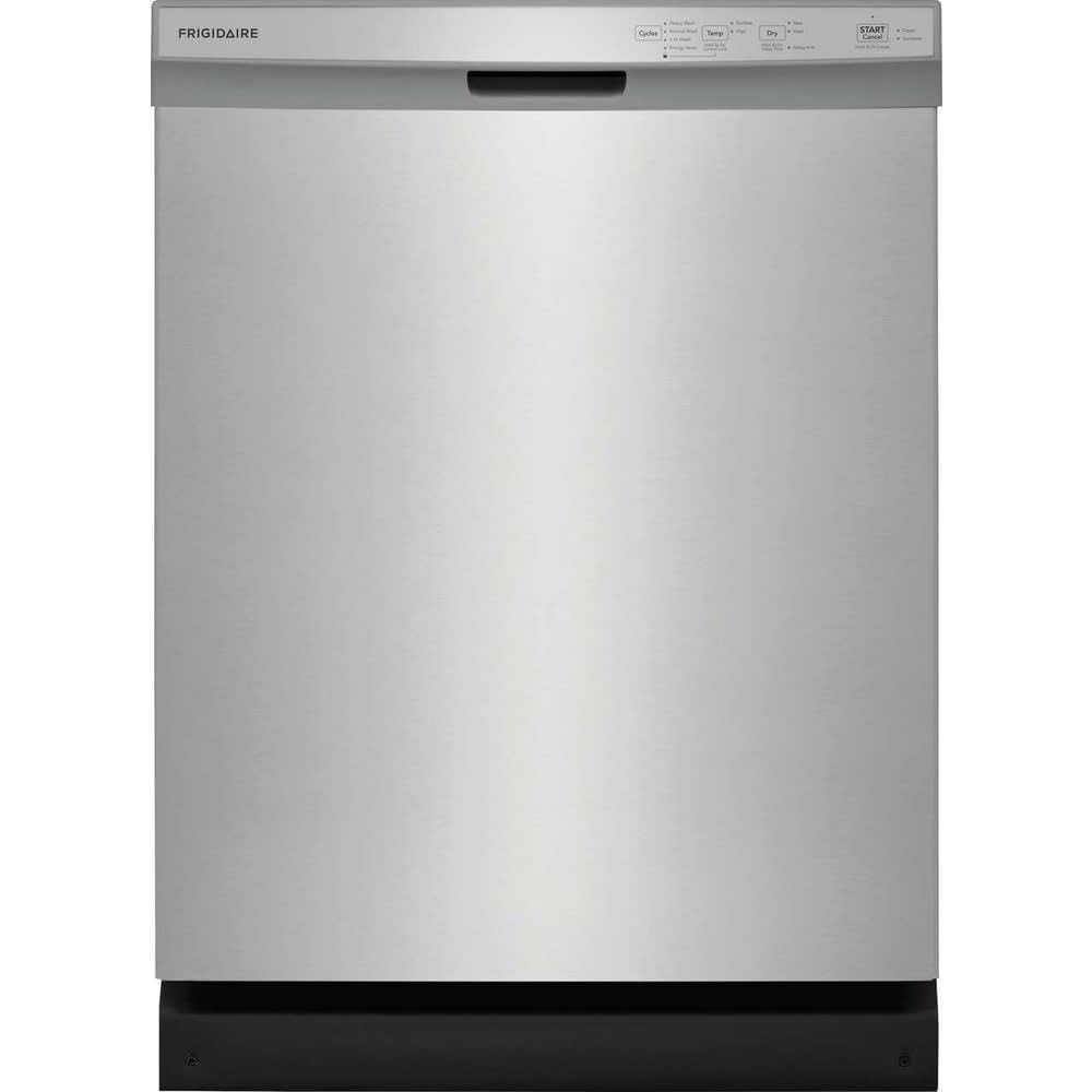 Photo 1 of Frigidaire 24 in Front Control Built-in Tall Tub Dishwasher in Stainless Steel with 4-Cycles and DishSense Sensor Technology