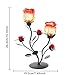 My Decor Rose Tealight Holder, Glass Votive Candle Holder Wedding Centerpiece(Double)