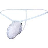 Men's T Back Thong Low Rise Sexy Briefs Spaghetti Strap Mesh Bikini Underwear