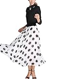 Jollychic Women's Black Dot Chiffon Maxi Full-length Skirt Big Hem Beach Dresses (top not included)