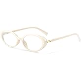 GFUIARA Oval Blue Light Blocking Glasses for Women Men - Retro Vintage Small Frame Bluelight Glasses for Screen/TV/Phone
