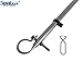 SeaLux Marine Stainless Steel Rail Mount Flag Staff Pole with adjustable Clamps and Split clips for Marine/Boat/Kayak