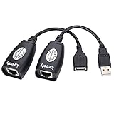USB Extender - USB 2.0 to RJ45 LAN Extension Adapter Over Cat5/Cat5e /Cat6 Cable