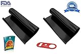 Premium BBQ Grill Mat - Set of 2 - Non-stick - Extra Thick - Bonus Beer Opener - Bonus Recipe eBook