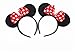 Norbis Minnie Mouse Ears Headband Children Birthday Party Supplies Girls Mom Baby Hair Accessories Party Decoration Gift Baby Shower Valentine's Day Halloween Christmas Set of 2