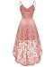 Bridesmay Women's V-Neck Adjustable Spaghetti Straps High Low Cocktail Party Bridesmaid Floral Lace Dress