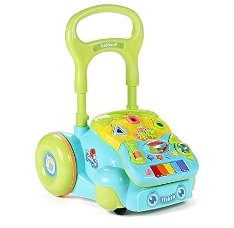 Playhood Multi-Activity Light and Musical Toy Cum Baby Walker with Interactive Toys (Piano, Shapes Sorter, Rattle, Movable Gear)