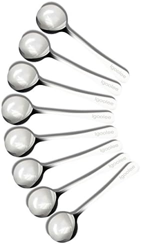 Igoolee Soup Spoons, 7- Inch Stainless Steel Round Spoons, Set of 8