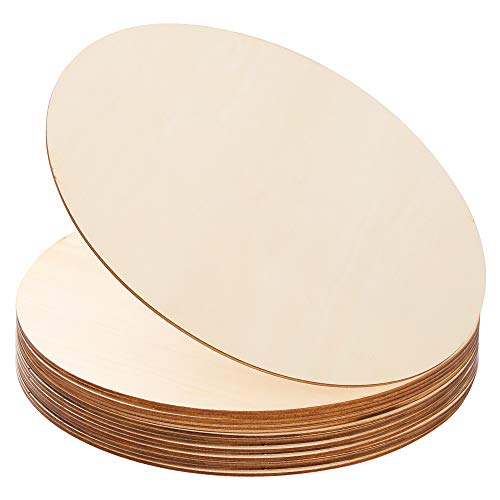 Caydo 15 Pieces 12 Inch Wood Circles for Crafts, Wood Rounds for