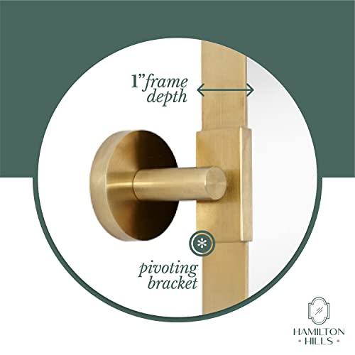 Hamilton Hills 22x30 inch Brushed Gold Metal Framed Mirror Pivot