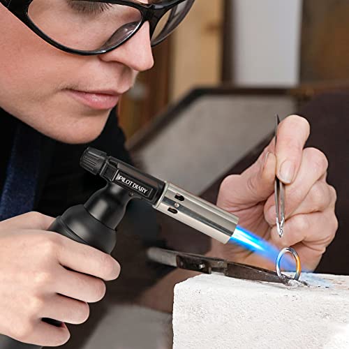 PILOTDIARY Butane Blow Torch, Big Industrial Torch Refillable with Dual