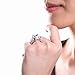 BERRICLE Sterling Silver 3-Stone Wedding Engagement Rings Asscher Cut Cubic Zirconia CZ Statement Cocktail Anniversary Ring for Women, Rhodium Plated Size 6