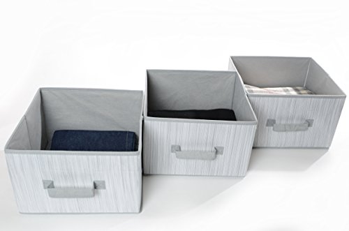 Adorn Home Essentilas| Foldable Closet Fabric Drawers| Fits as Drawers for any Adorn 6 Tier Closet Organizer| Set of 3 Baskets, for Clothing, Accessories, Shoes and Home Essentials - Thumbnail 3