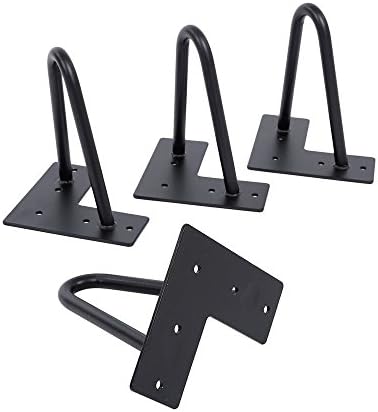 6" Hairpin Legs,1/2" Diameter, 2-rod( Satin Black), Set Of 4 Table Legs, Furniture Legs, Coffee Tables, End Tables, Stools ?-