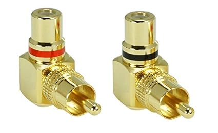 SunshineTronic Premium Cinch Winkel-Adapter | Cinch-Stecker auf Cinch-Kupplung (Cinchadapter 2 Stück)