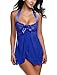 Avidlove Women Lingerie Blue Lace Babydoll Lingerie Halter Nighties Nightgown