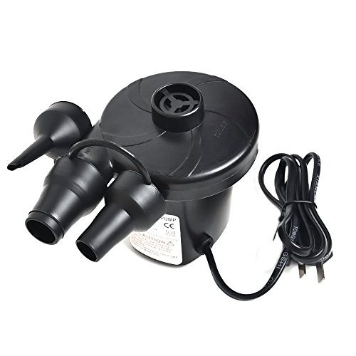 CISNO Electric Air Pump for Inflatables Air Mattress Toys Bed Lake Floats Rafts Pool Quick-Fill Portable Inflator/Deflator with 3 Nozzles 110V/150W - Thumbnail 3