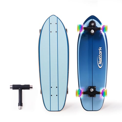 Nattork Complete Kid Skateboards 29" x 9" Youth Cruiser Skateboard for Beginners