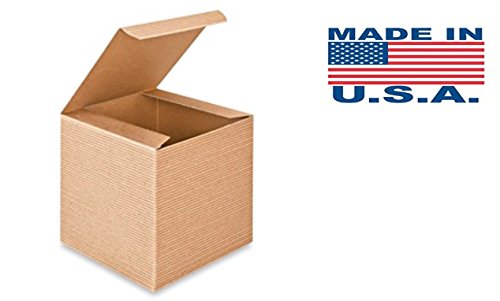 A1BakerySupplies Kraft Gift Boxes, 4x 4 x 4 Inch, Brown, Pack of 10